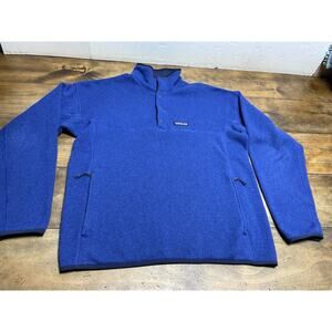 Patagonia Better Sweater Snap-T Pullover Mens Medium Blue Fleece STY26000